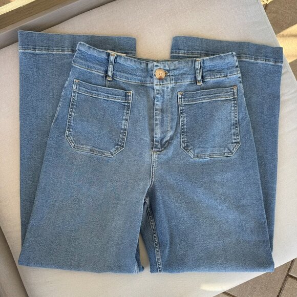 NWT Anthropologie The Colette Full-Length Wide-Leg Jeans Medium Denim 31 - Picture 4 of 11